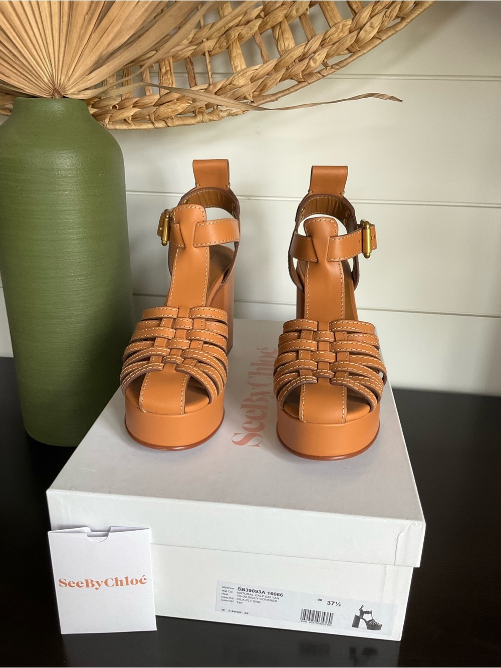 See By Chloe Cila Woven Platform in Cognac